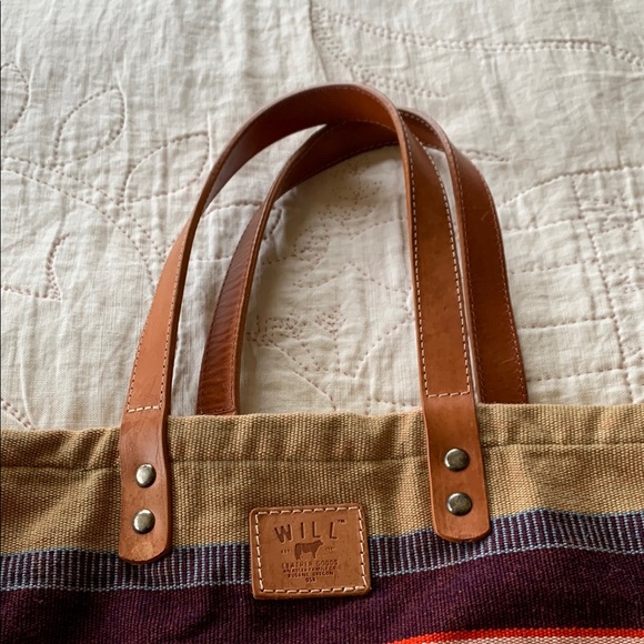 Striped Canvas Tote Bag - Picture 3 of 9